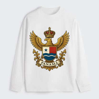Panama Heritage Badge  - Classic Long Sleeve Shirt - White