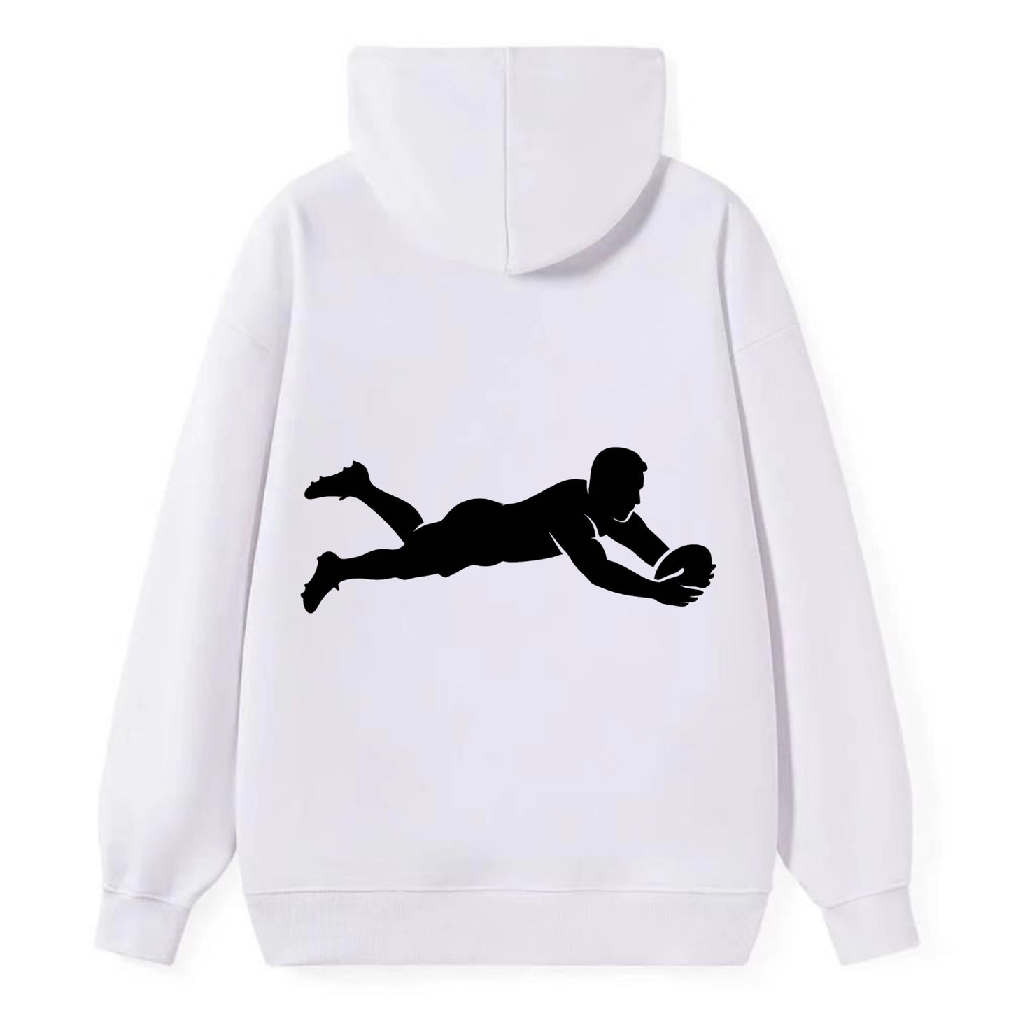 Rugby player diving for try - Classic Pullover Hoodie - White