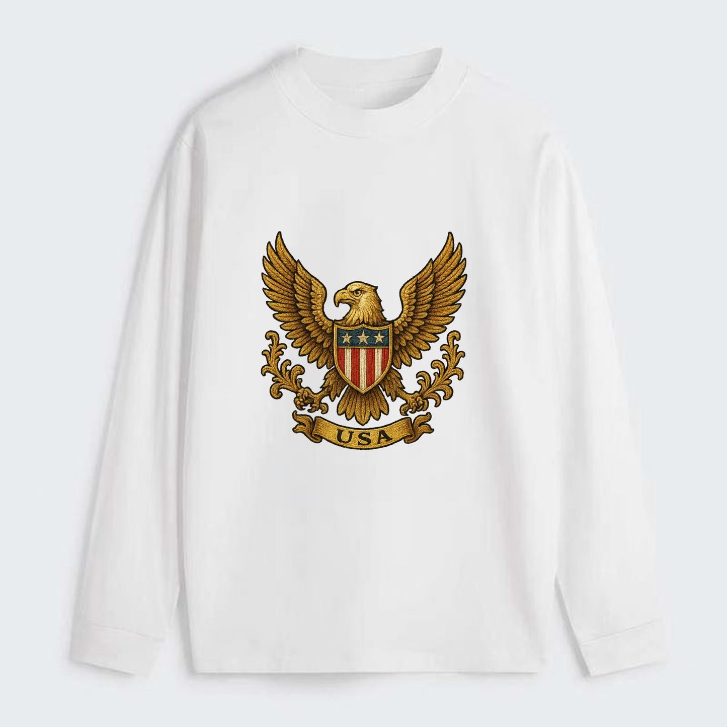 Usa Heritage Eagle 3 - Classic Long Sleeve Shirt - White
