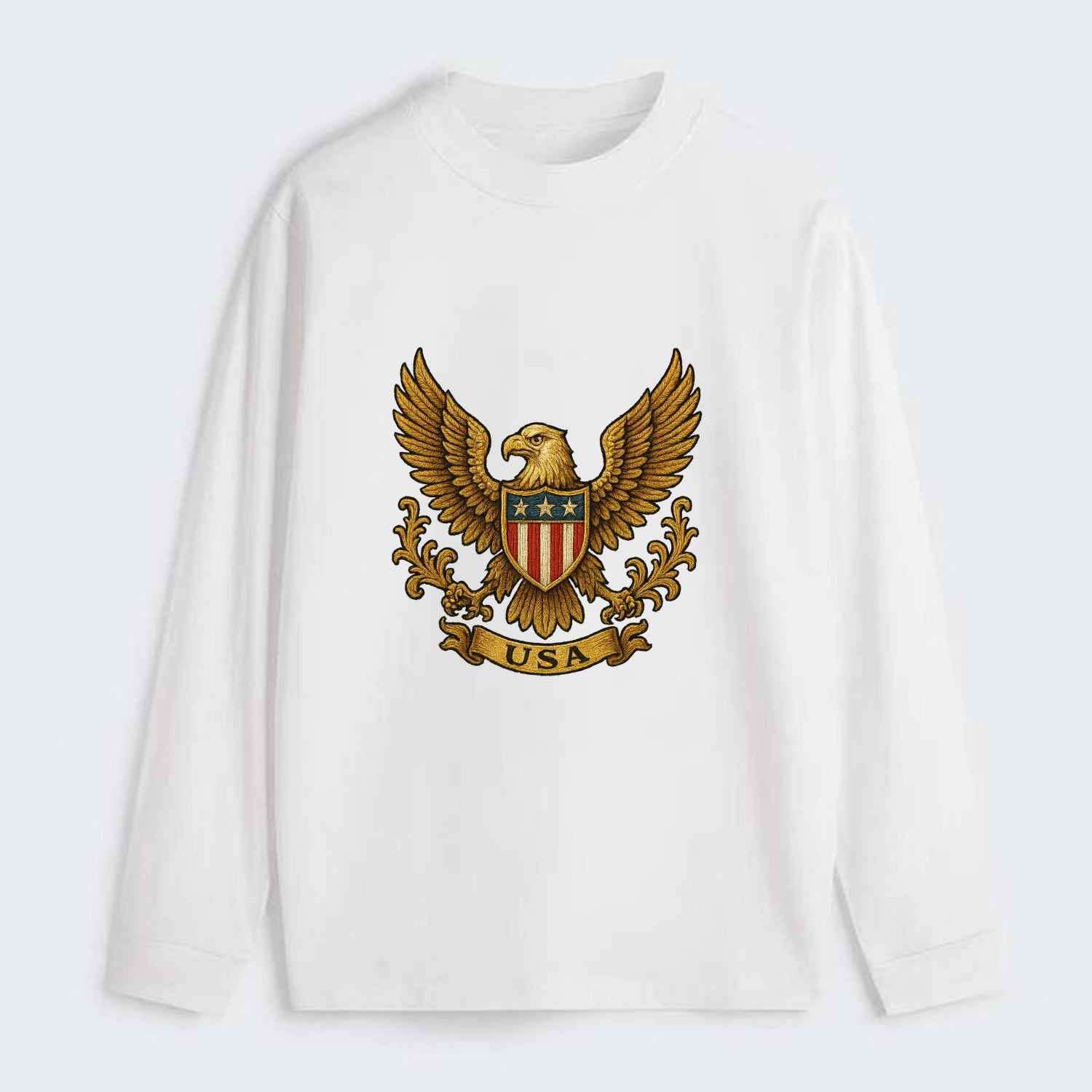 Usa Heritage Eagle 3 - Classic Long Sleeve Shirt - White