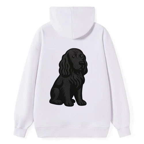 Field Spaniel - Black silky coat embroidered pose - Classic Pullover Hoodie