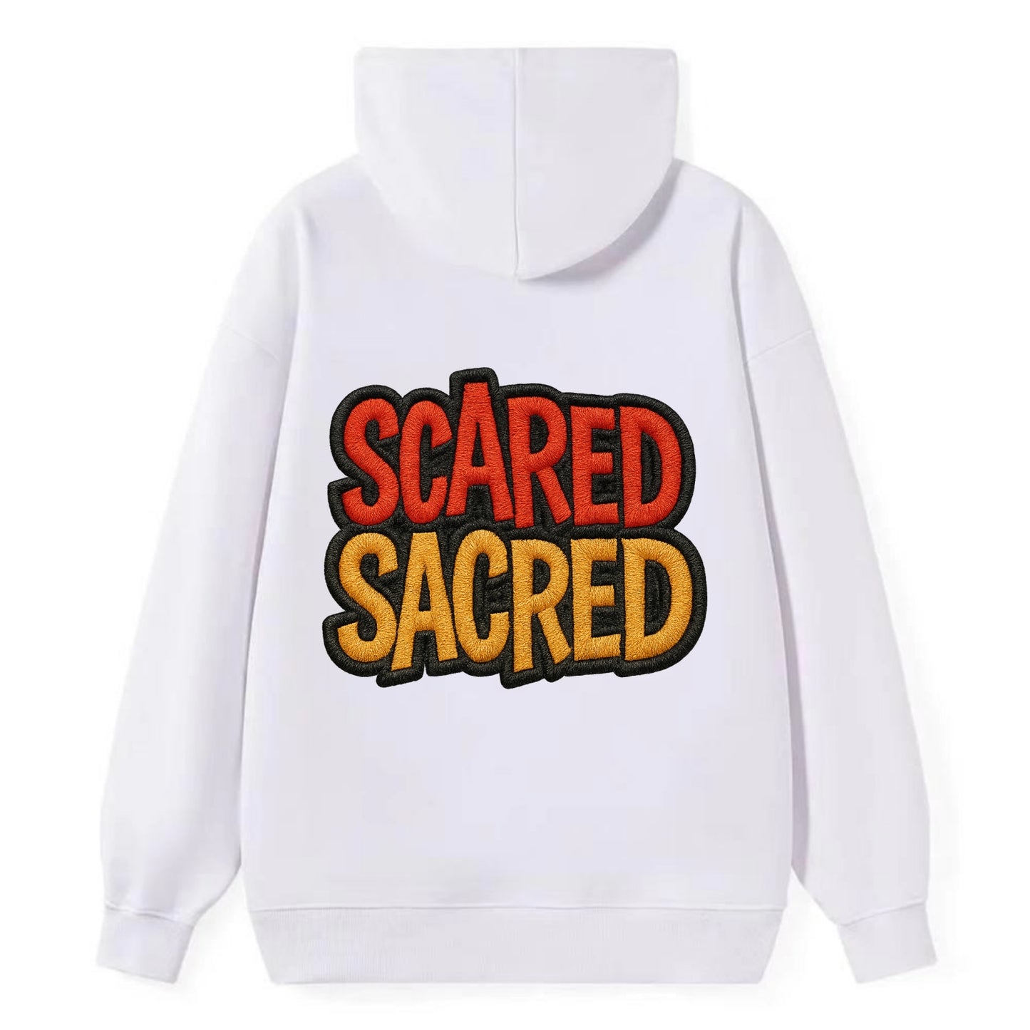 SCARED;SACRED JOURNEY Spiritual Purple Hat - Classic Pullover Hoodie - White