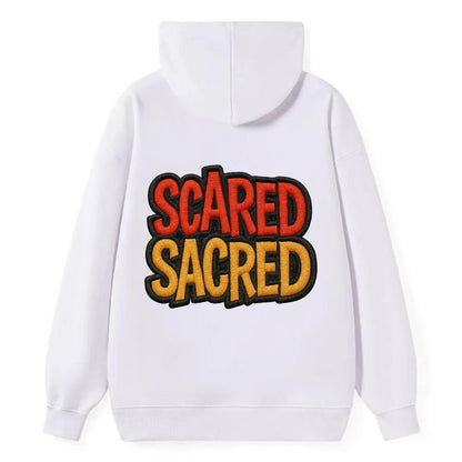 SCARED;SACRED JOURNEY Spiritual Purple Hat - Classic Pullover Hoodie - White