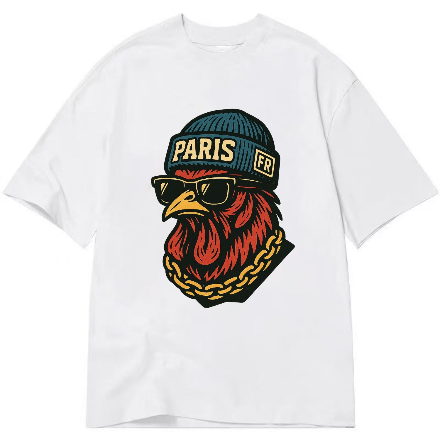 Paris Rooster - Classic T-shirt - White