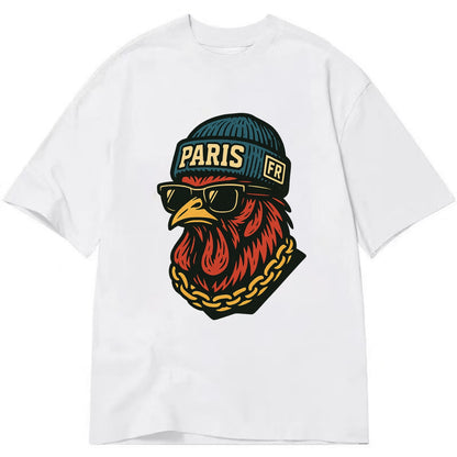 Paris Rooster - Classic T-shirt - White