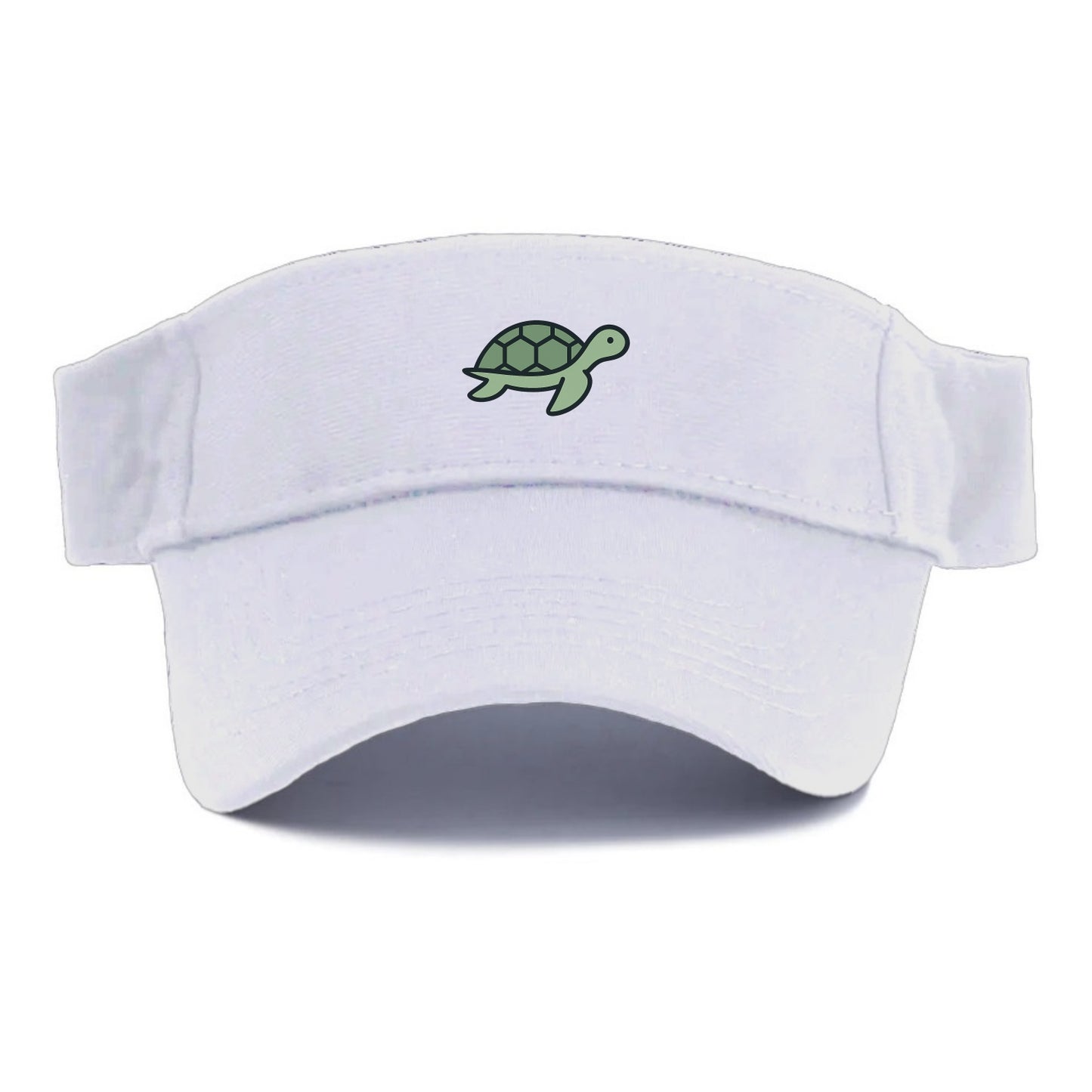 Sea Turtle - Green with shell pattern flat side profile - Visor - White