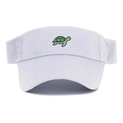 Sea Turtle - Green with shell pattern flat side profile - Visor - White