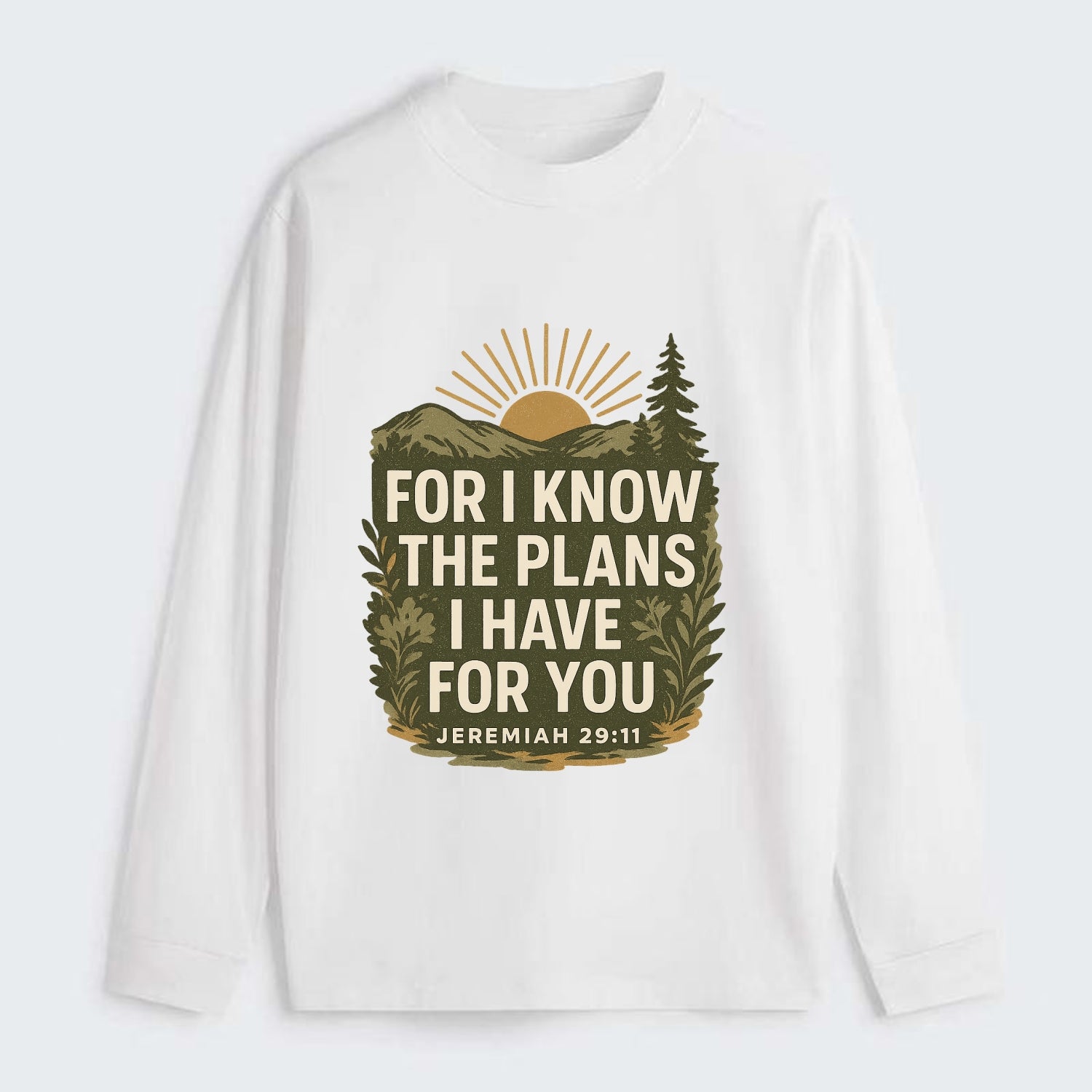 Jeremiah 29:11 Sunrise - Classic Long Sleeve Shirt - White