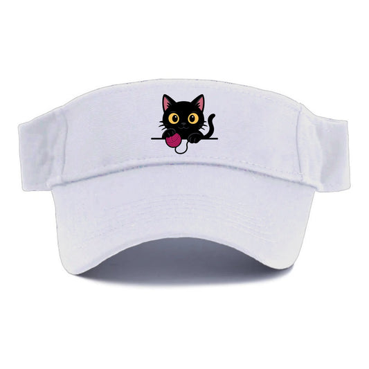 Midnight the black cat tapping the ledge rhythmically with one bright claw. - Visor - White