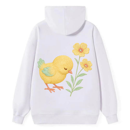 Yellow Chick - Classic Pullover Hoodie - White