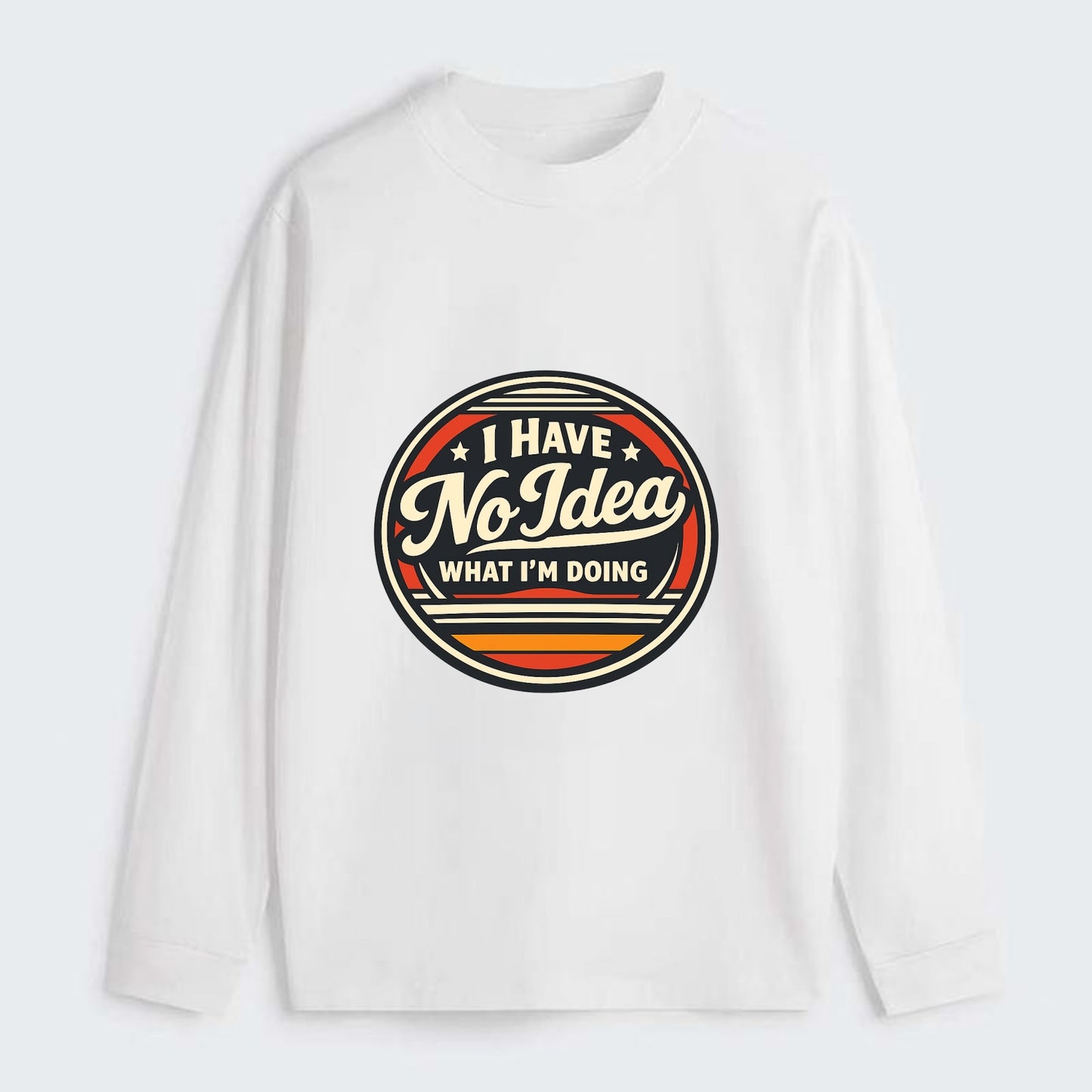 Confidently Clueless Emblem - Classic Long Sleeve Shirt - White