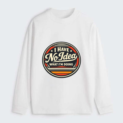 Confidently Clueless Emblem - Classic Long Sleeve Shirt - White