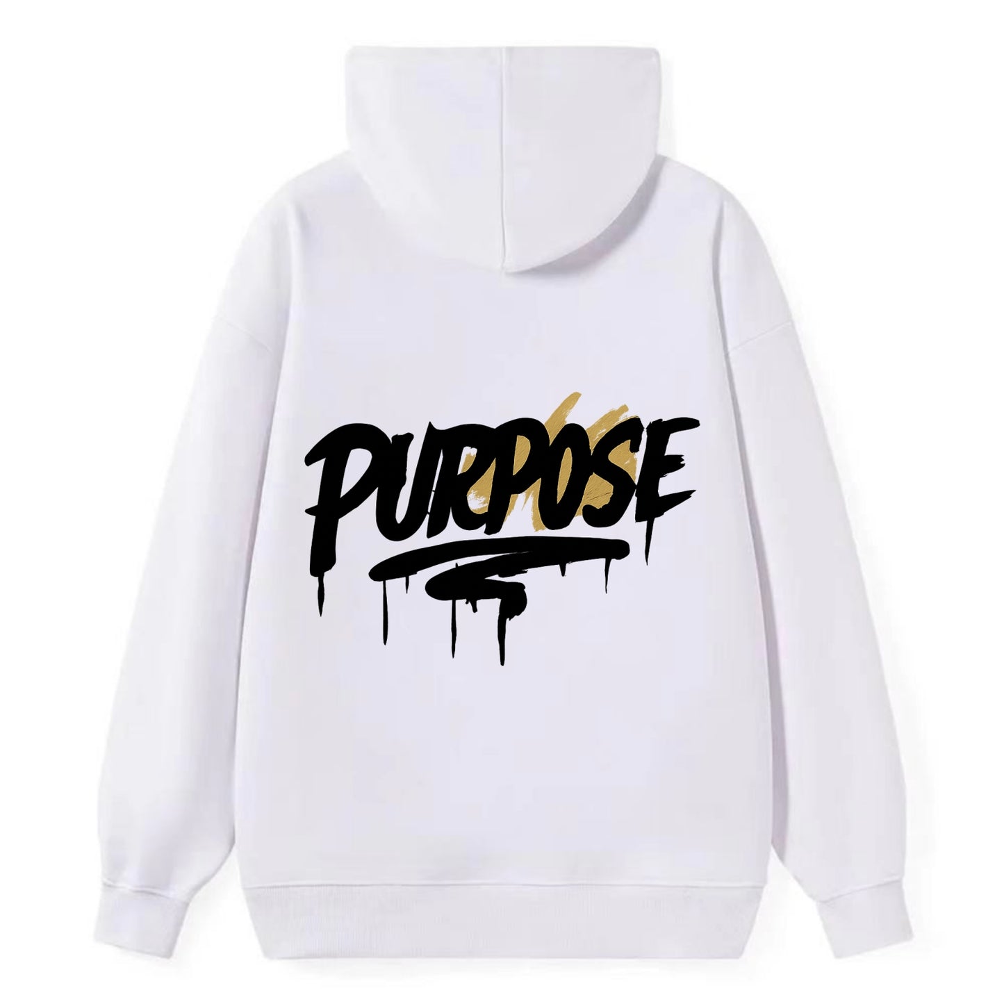 Bold typography design - "PURPOSE" - reason for being - Classic Pullover Hoodie - White