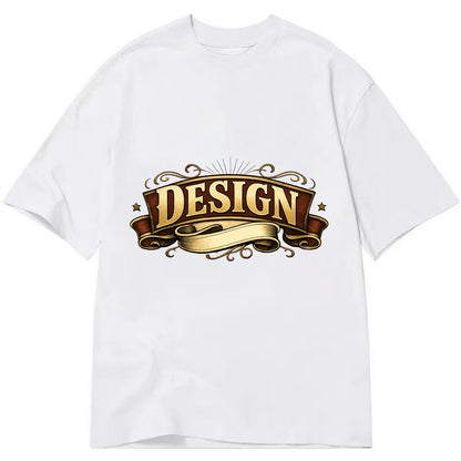 Bold typography design - "DESIGN" - intentional creation, aesthetic planning - Classic T-shirt - White