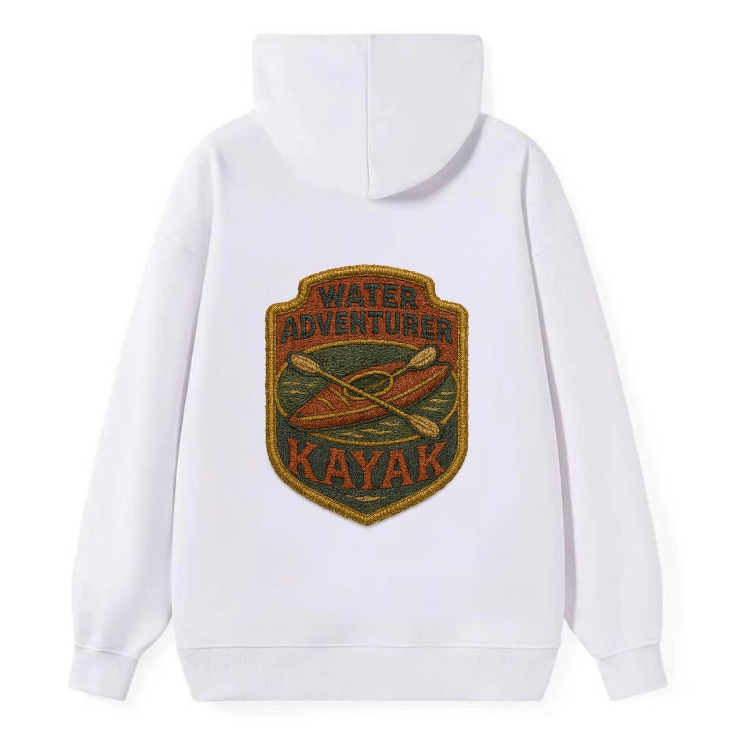 Kayak with paddle - water adventurer - Classic Pullover Hoodie - White