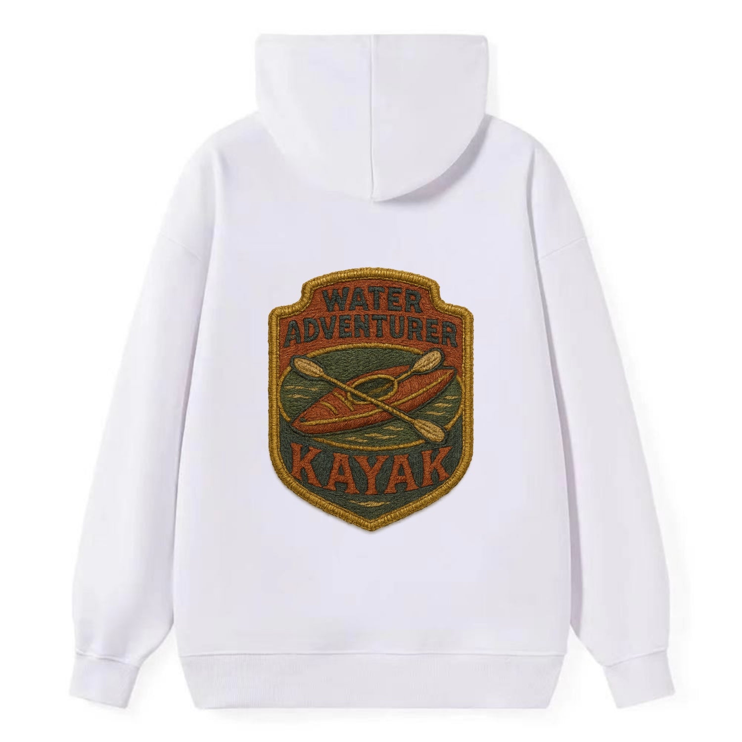 Kayak with paddle - water adventurer - Classic Pullover Hoodie - White