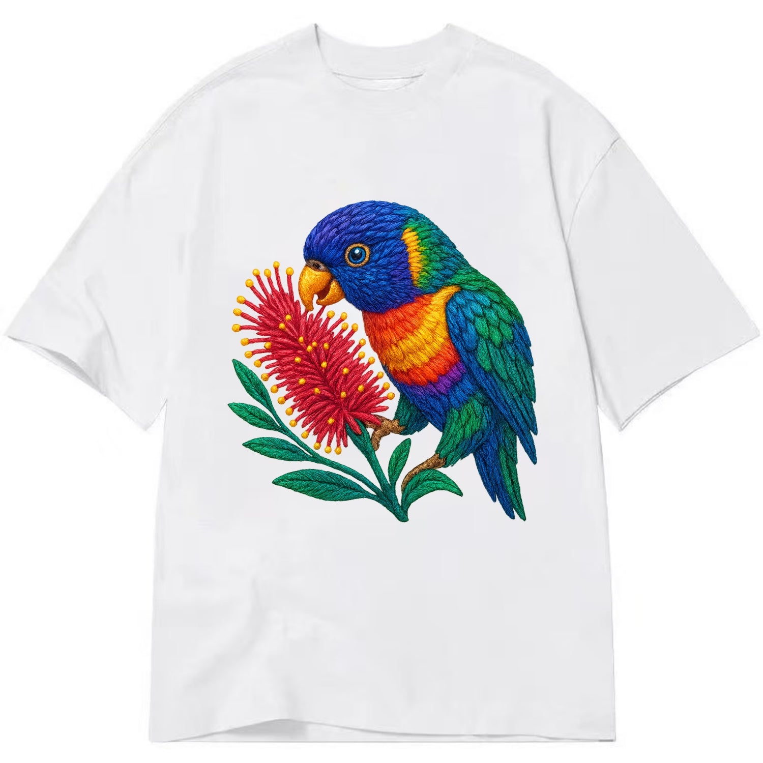 Rainbow Lorikeet Bottlebrush - Classic T-shirt - White