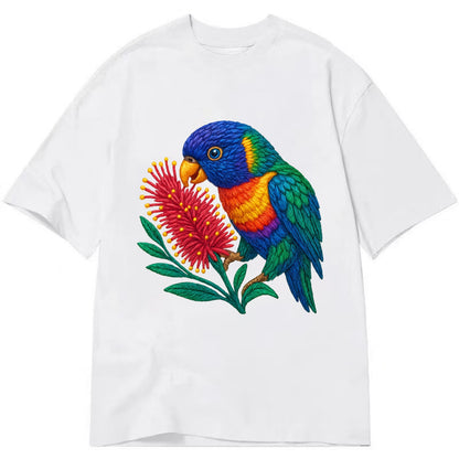 Rainbow Lorikeet Bottlebrush - Classic T-shirt - White