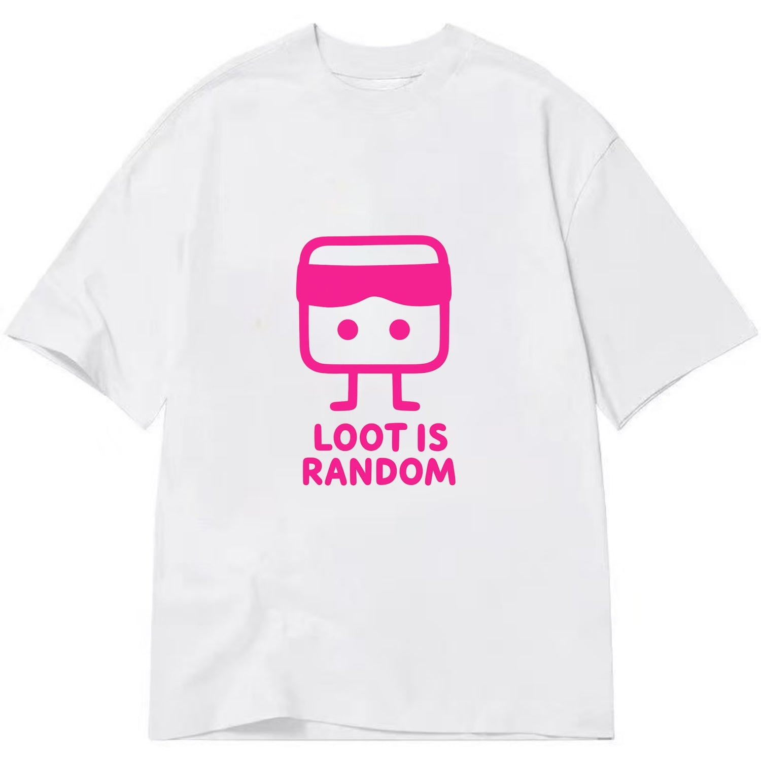 LOOT IS RANDOM | Dice wearing blindfold - Classic T-shirt - White