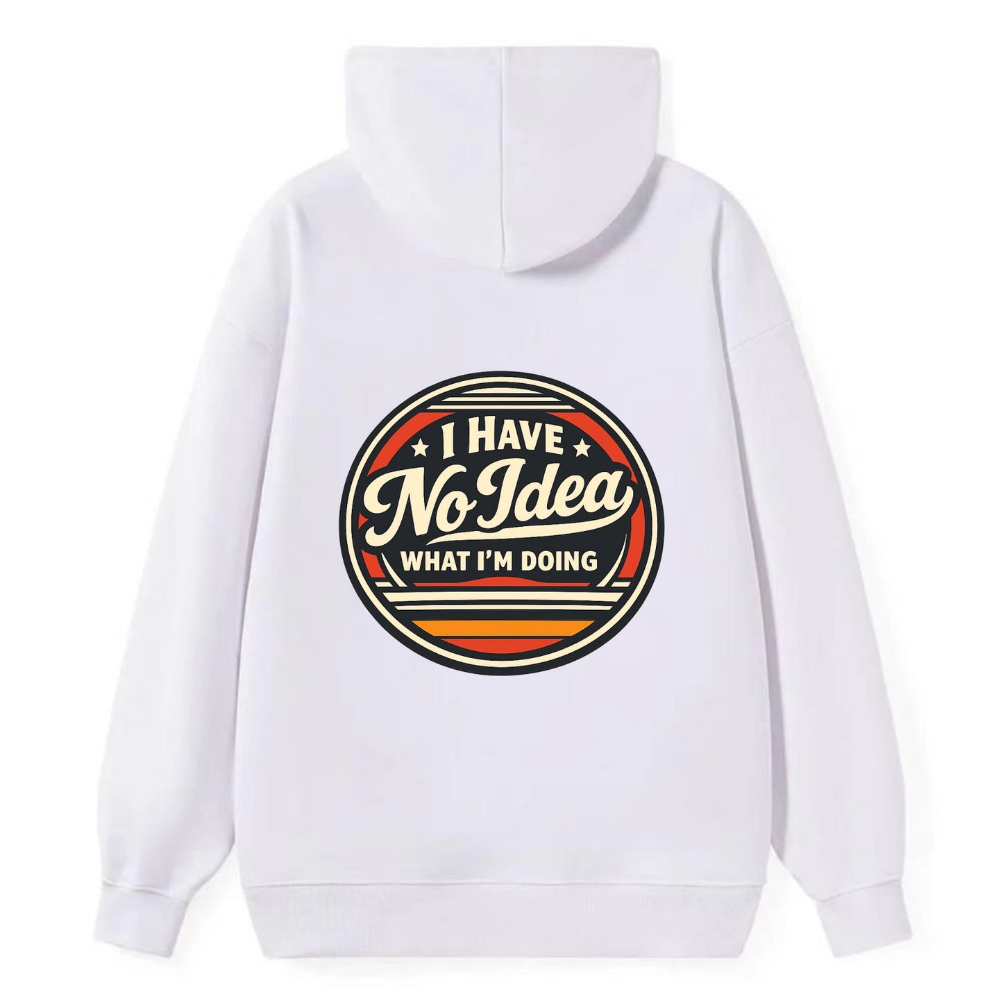 Confidently Clueless Emblem - Classic Pullover Hoodie - White