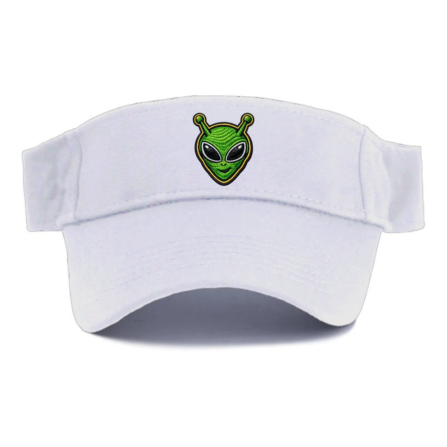 ALIEN MARTIAN - green alien with antenna in green , little green man - Visor - White