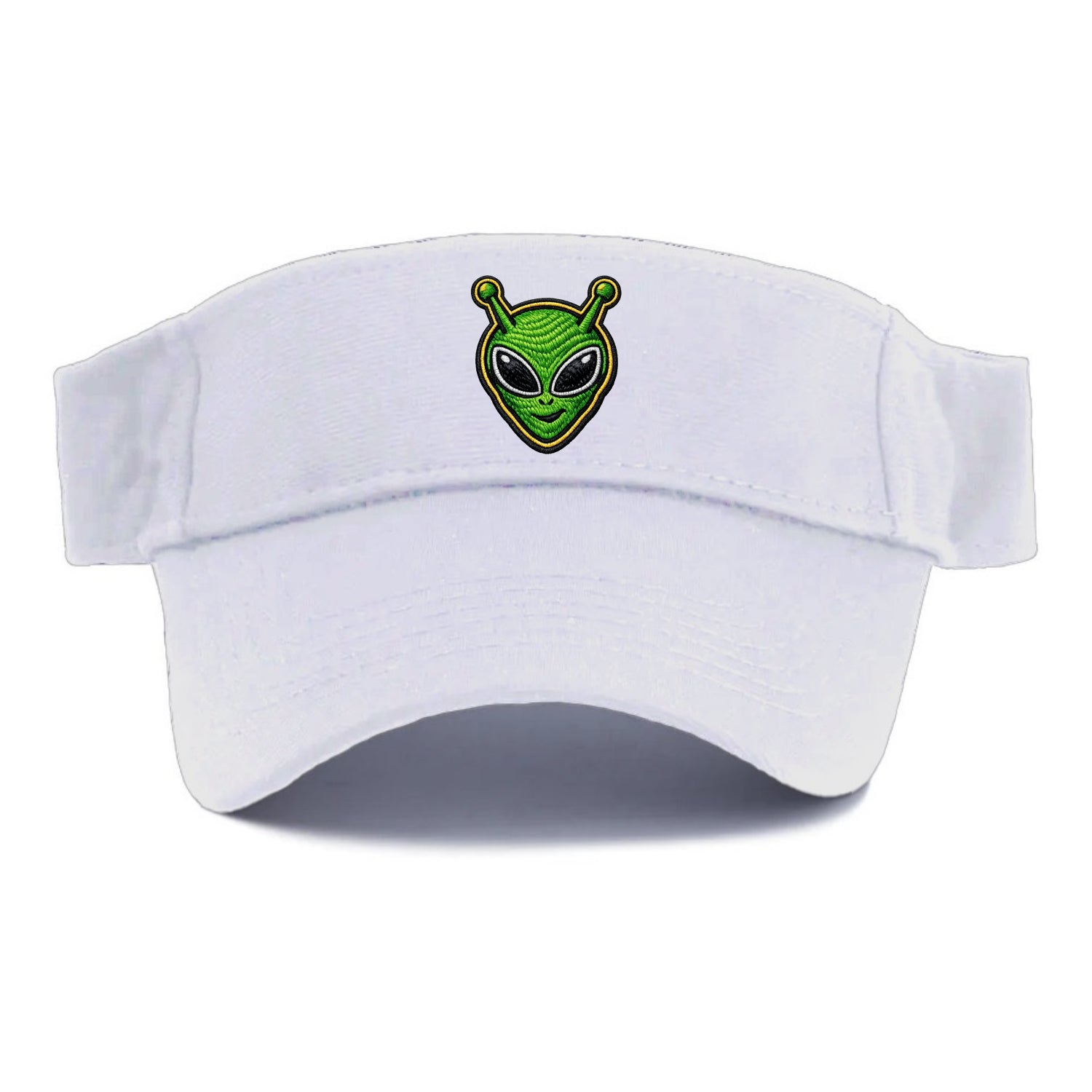 ALIEN MARTIAN - green alien with antenna in green , little green man - Visor - White