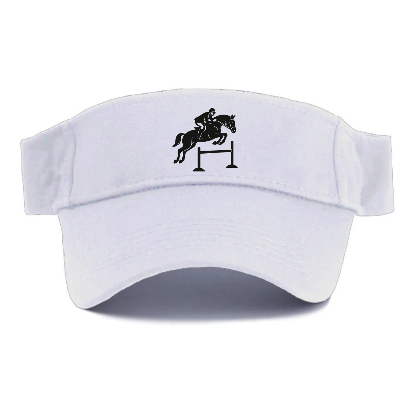 Equestrian jumping over obstacle - Visor - White