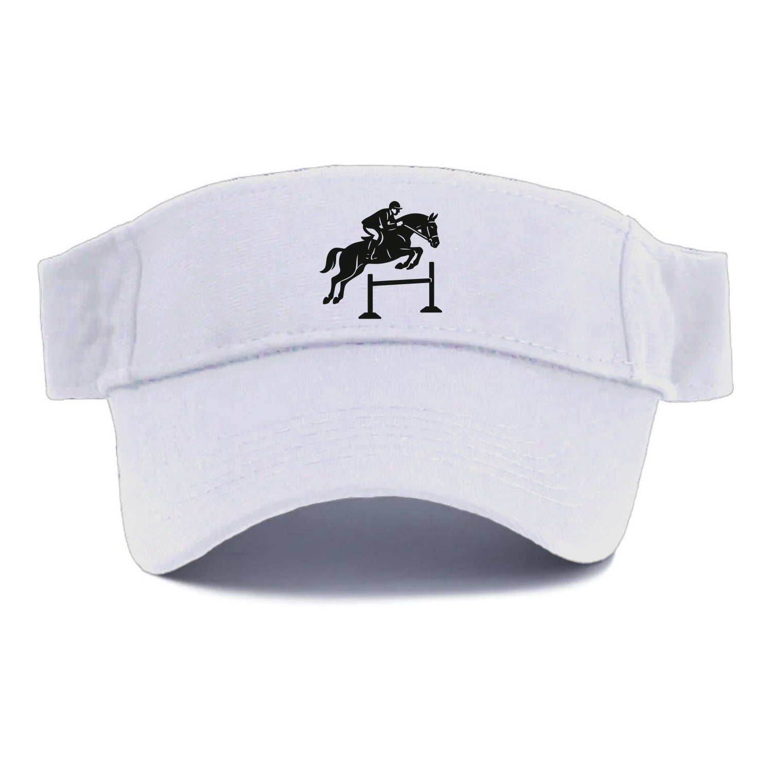 Equestrian jumping over obstacle - Visor - White