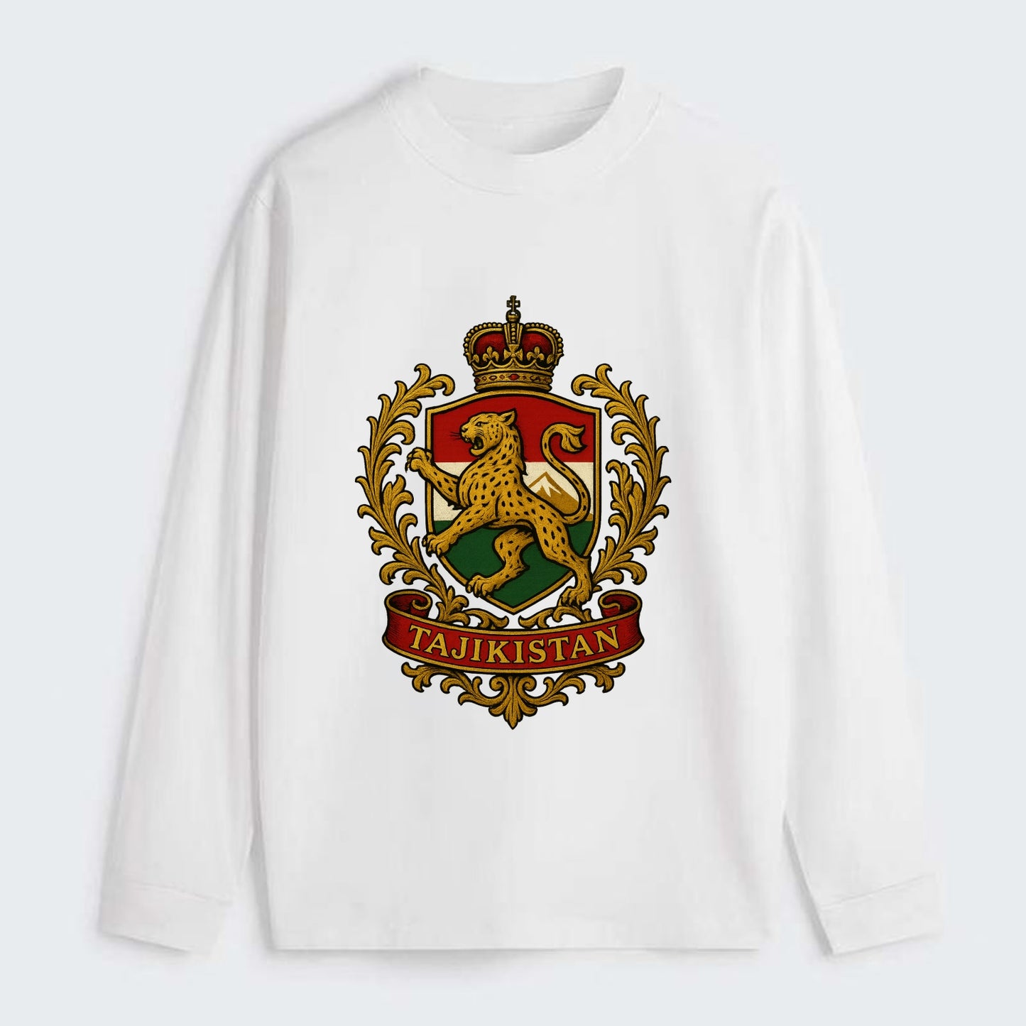 Tajikistan Heritage Badge - Classic Long Sleeve Shirt - White