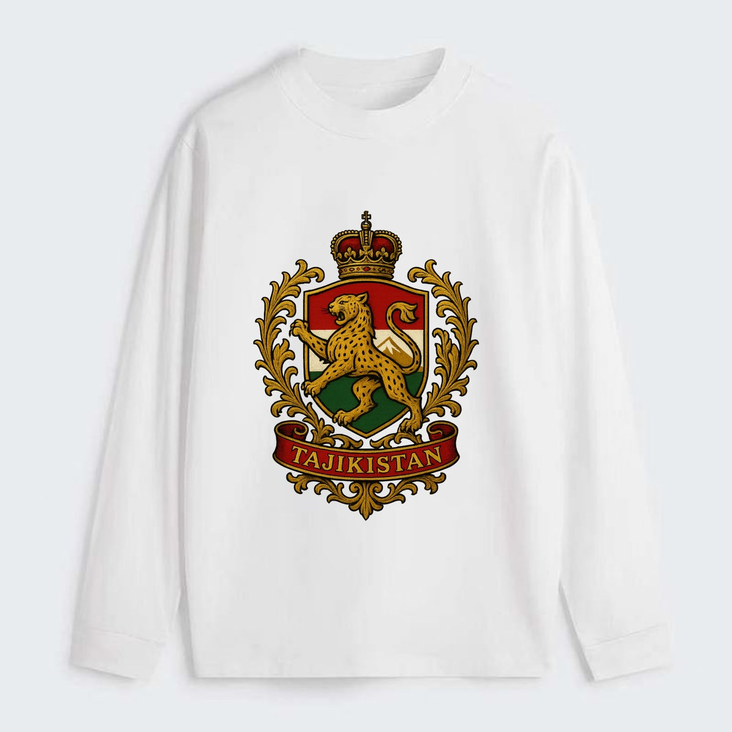 Tajikistan Heritage Badge - Classic Long Sleeve Shirt - White