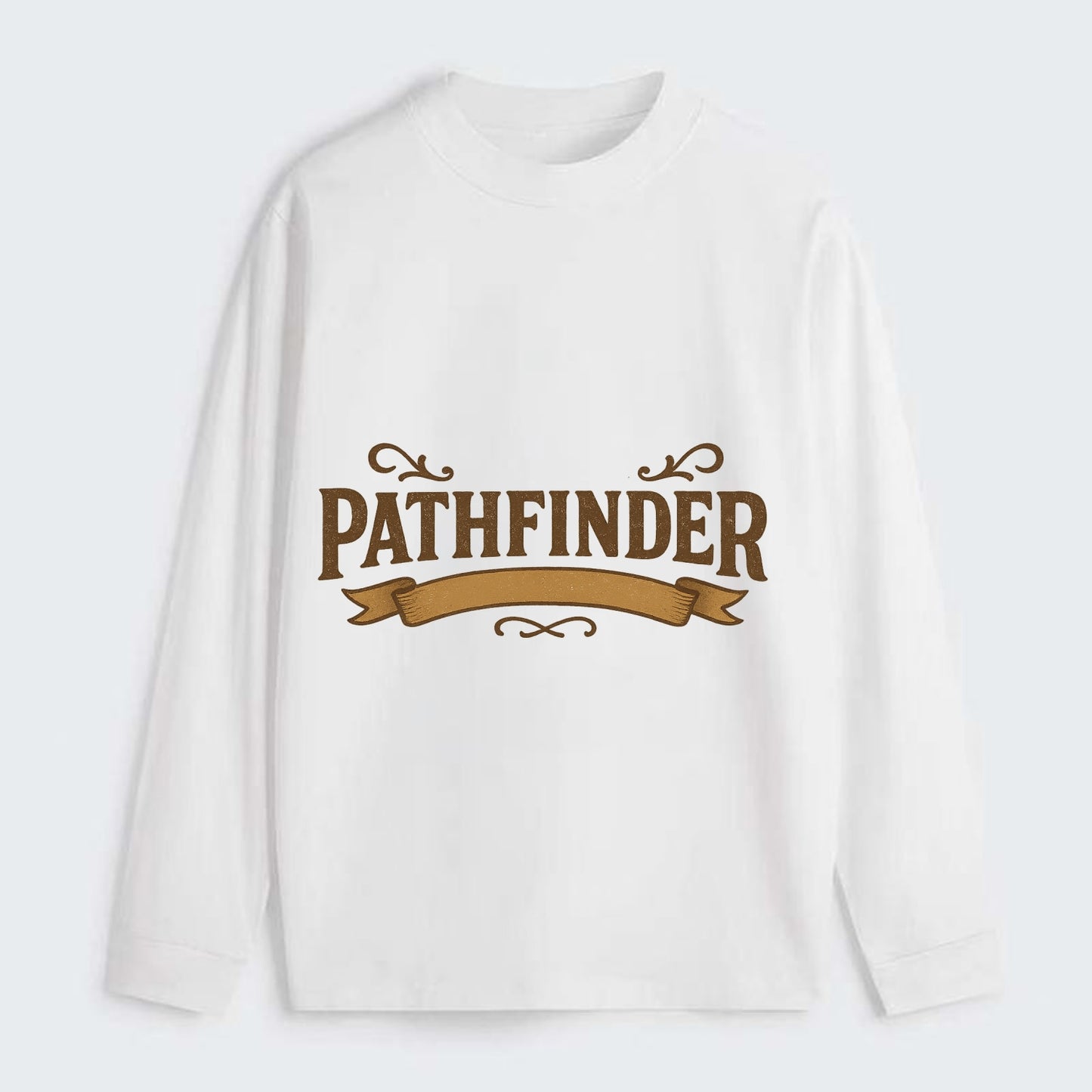 Bold typography design - "PATHFINDER" - finding the way, leading others - Classic Long Sleeve Shirt - White