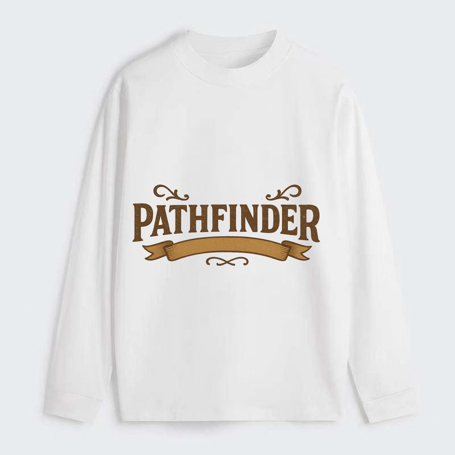 Bold typography design - "PATHFINDER" - finding the way, leading others - Classic Long Sleeve Shirt - White