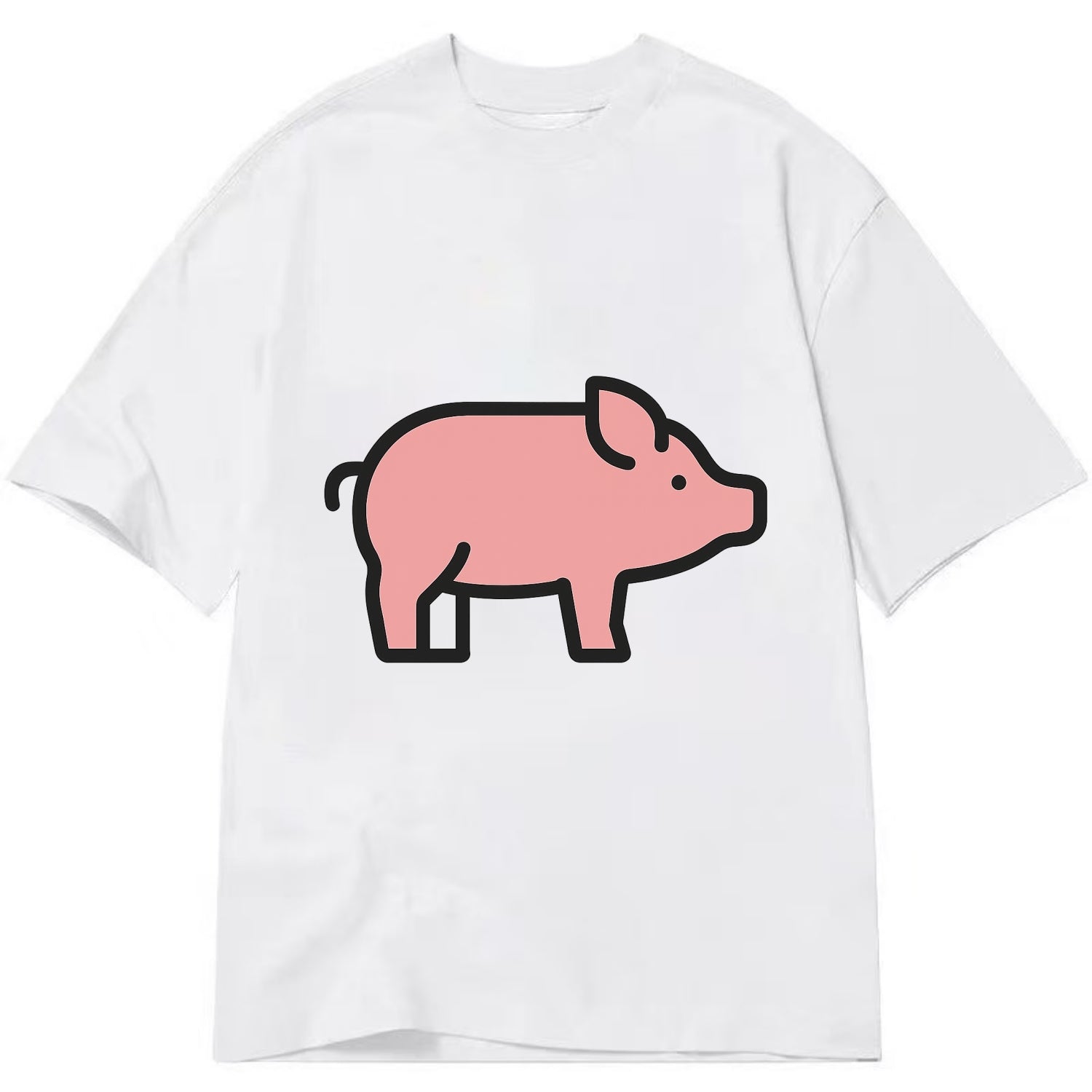 Pig - Pink farm pig flat side profile - Classic T-shirt - White