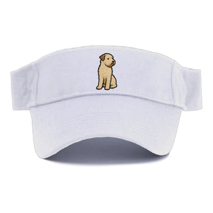Soft Coated Wheaten Terrier - Light tan flowing coat embroidered pose - Visor - White