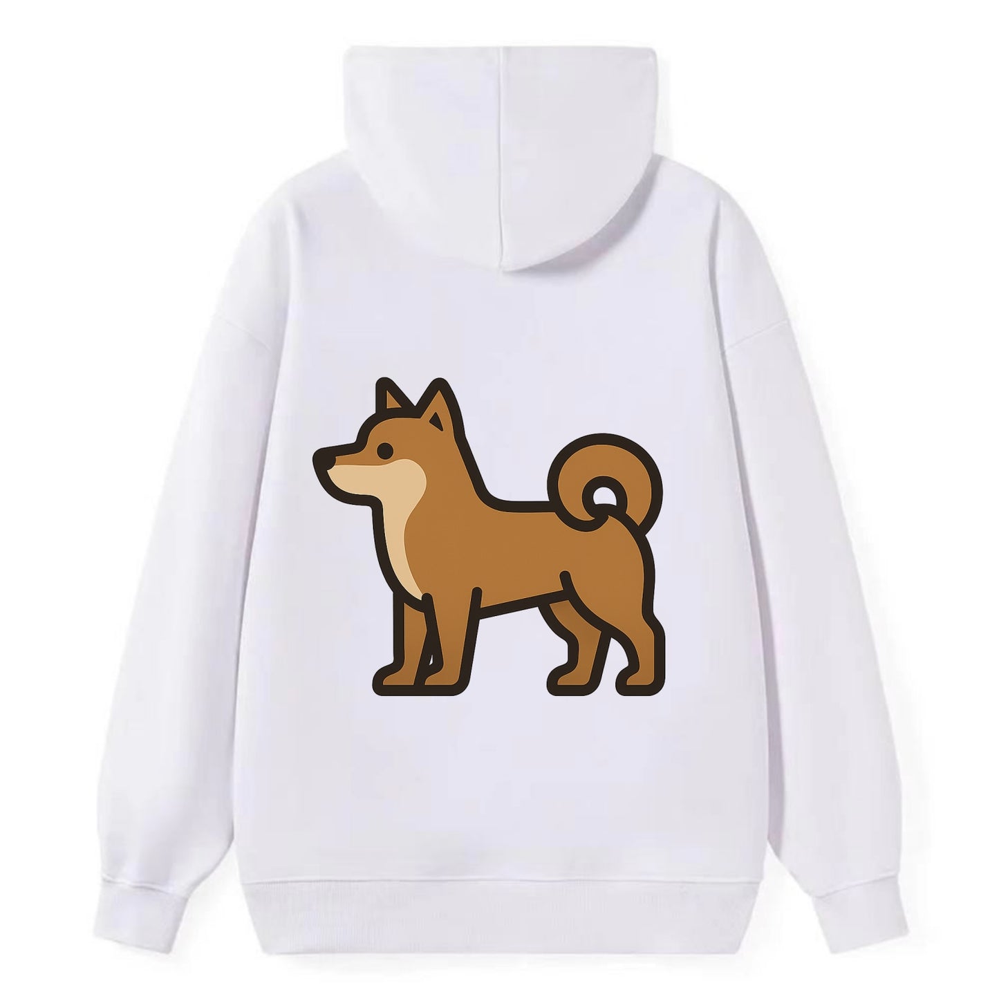 Shiba Inu - Red sesame flat side profile - Classic Pullover Hoodie - White