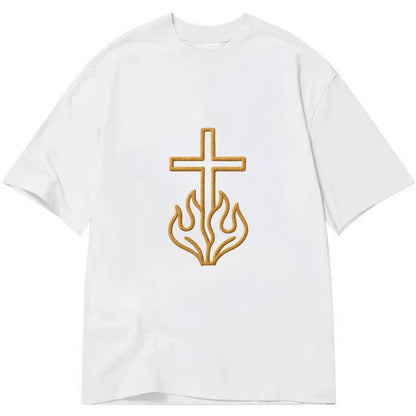 Burning Bush Cross  - Classic T-shirt - White