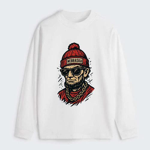 Lincoln Cornhusker wearing Nebraska bean - Classic Long Sleeve Shirt