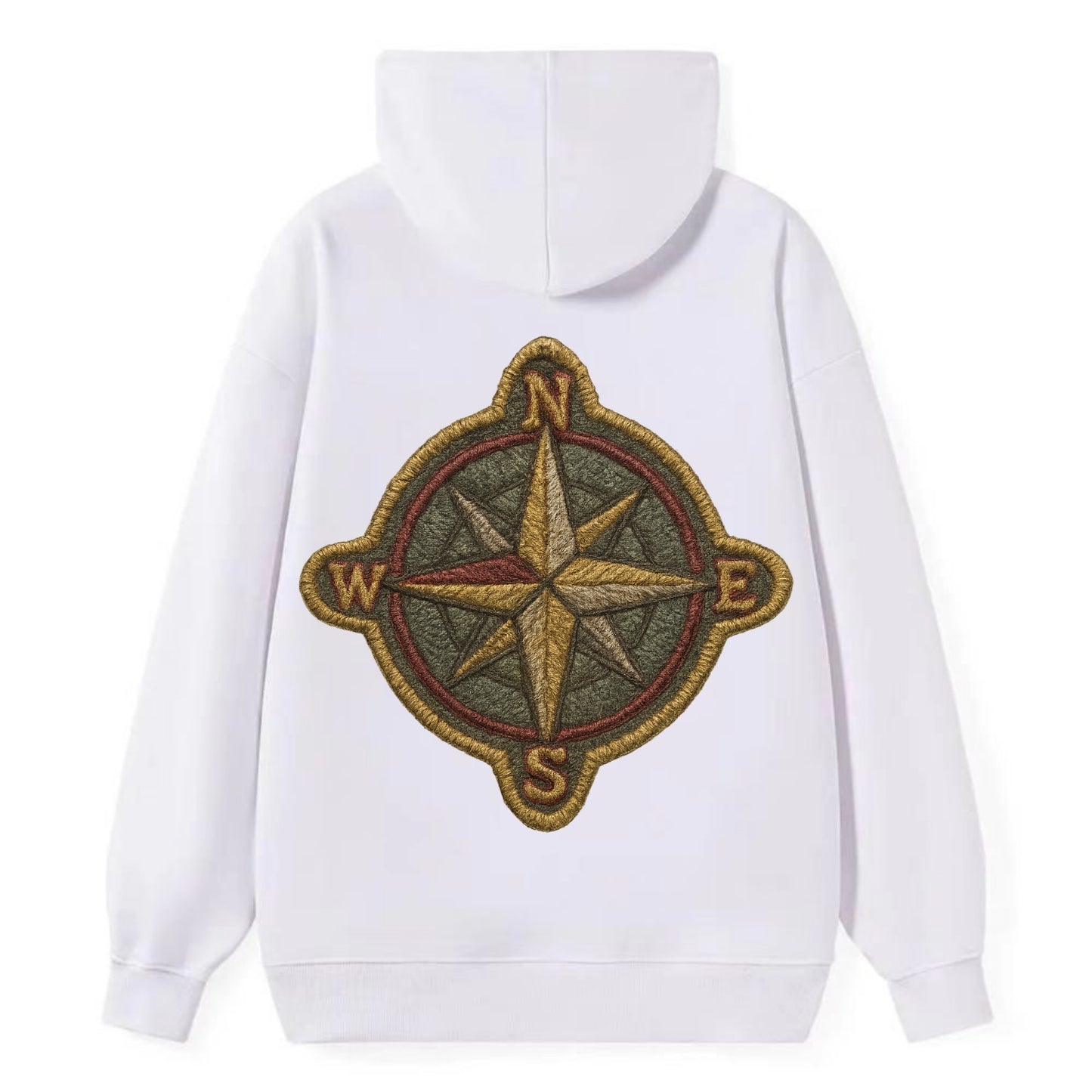 Compass rose with cardinal directions - explorer symbol - Classic Pullover Hoodie - White
