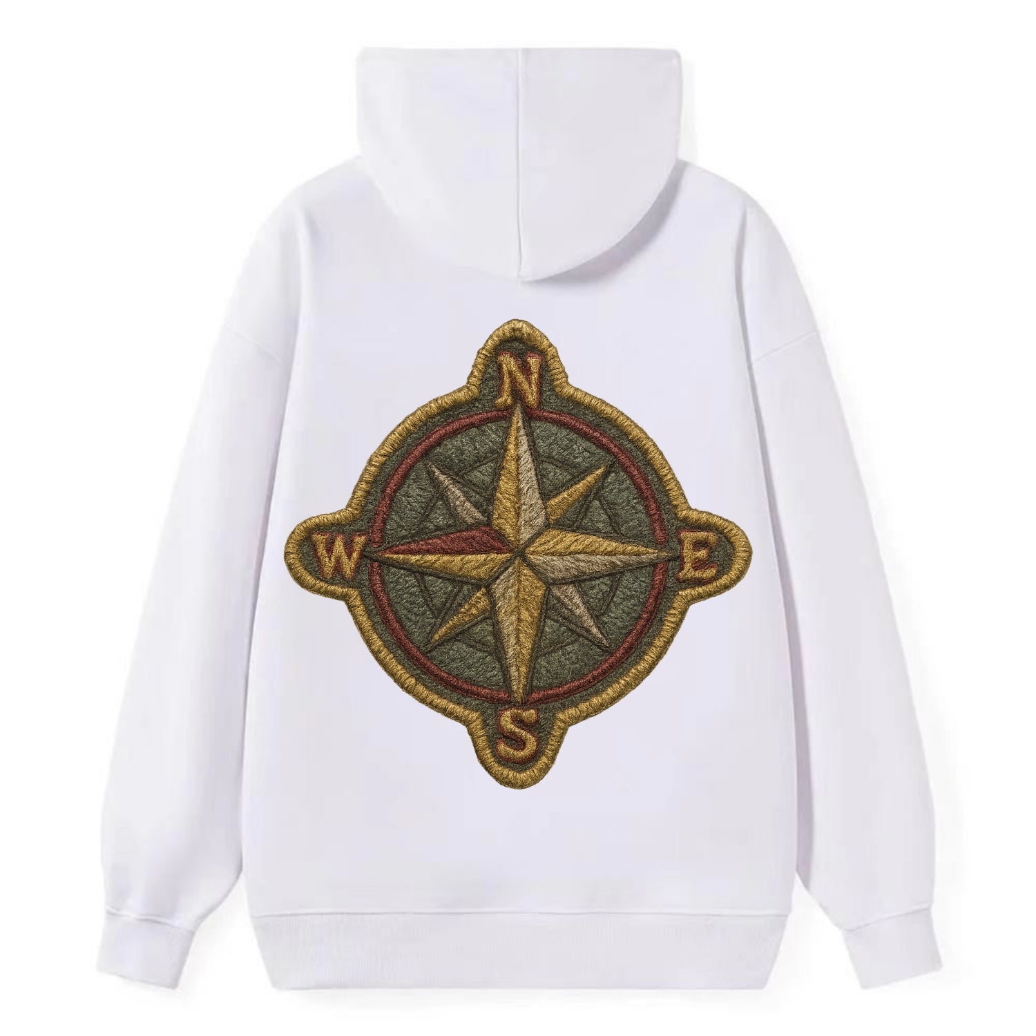 Compass rose with cardinal directions - explorer symbol - Classic Pullover Hoodie - White