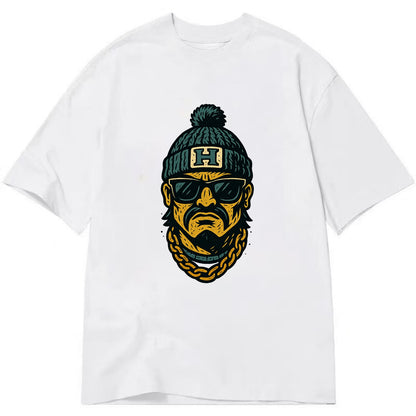 Honolulu Warrior wearing Hawaii beanie with H patch - Classic T-shirt - White