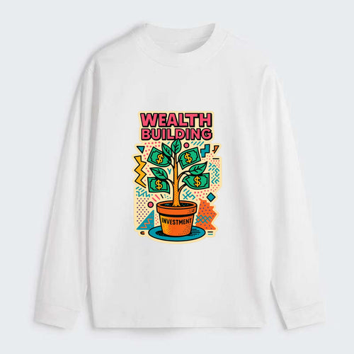 Money tree growing from investment pot - financial independence - Classic Long Sleeve Shirt
