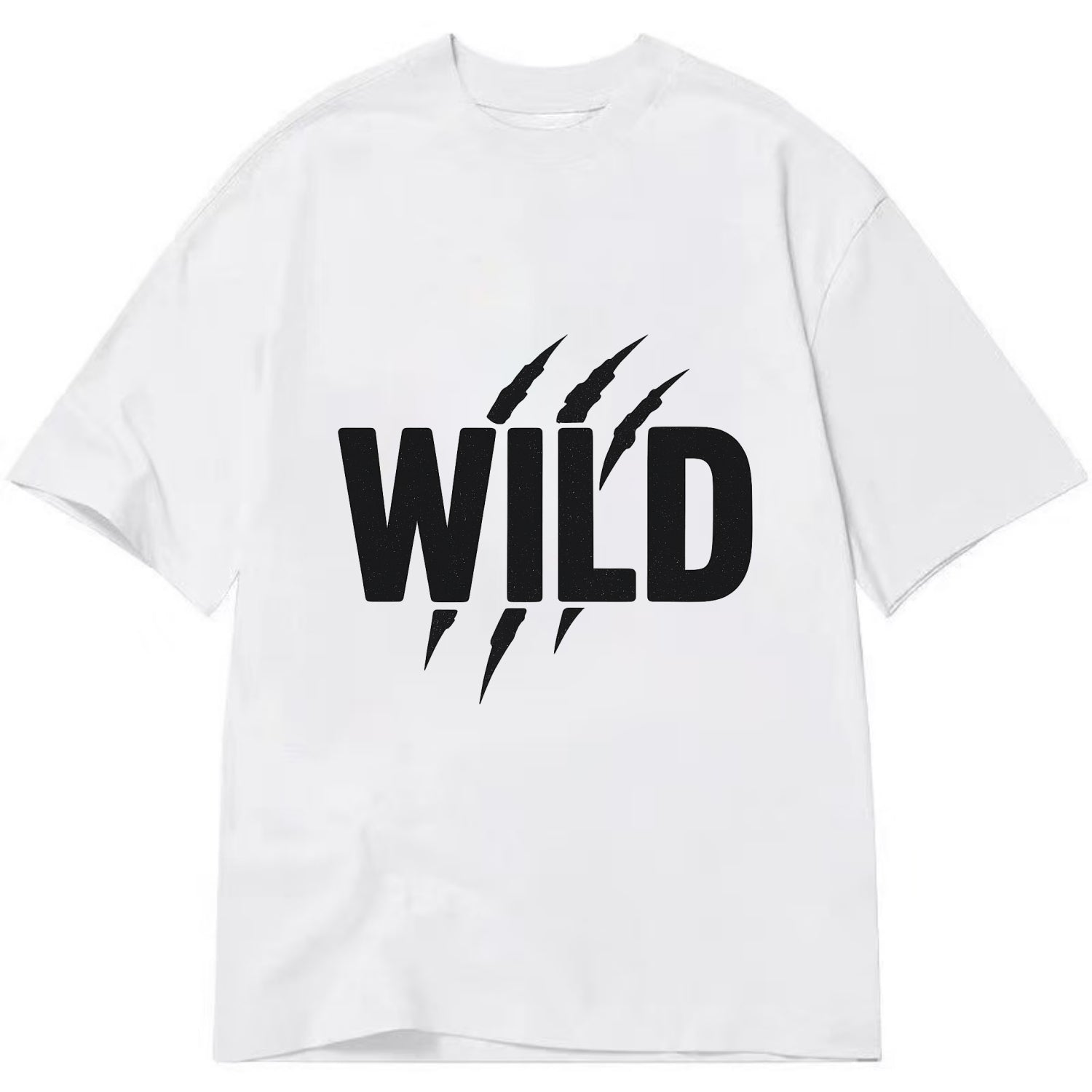 Bold typography design - "WILD" - untamed, natural, free - Classic T-shirt - White