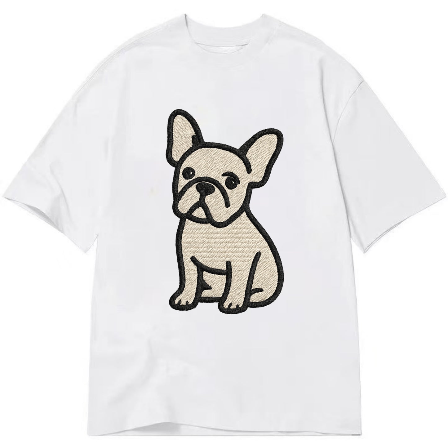 French Bulldog - Head tilt one ear up - Classic T-shirt - White