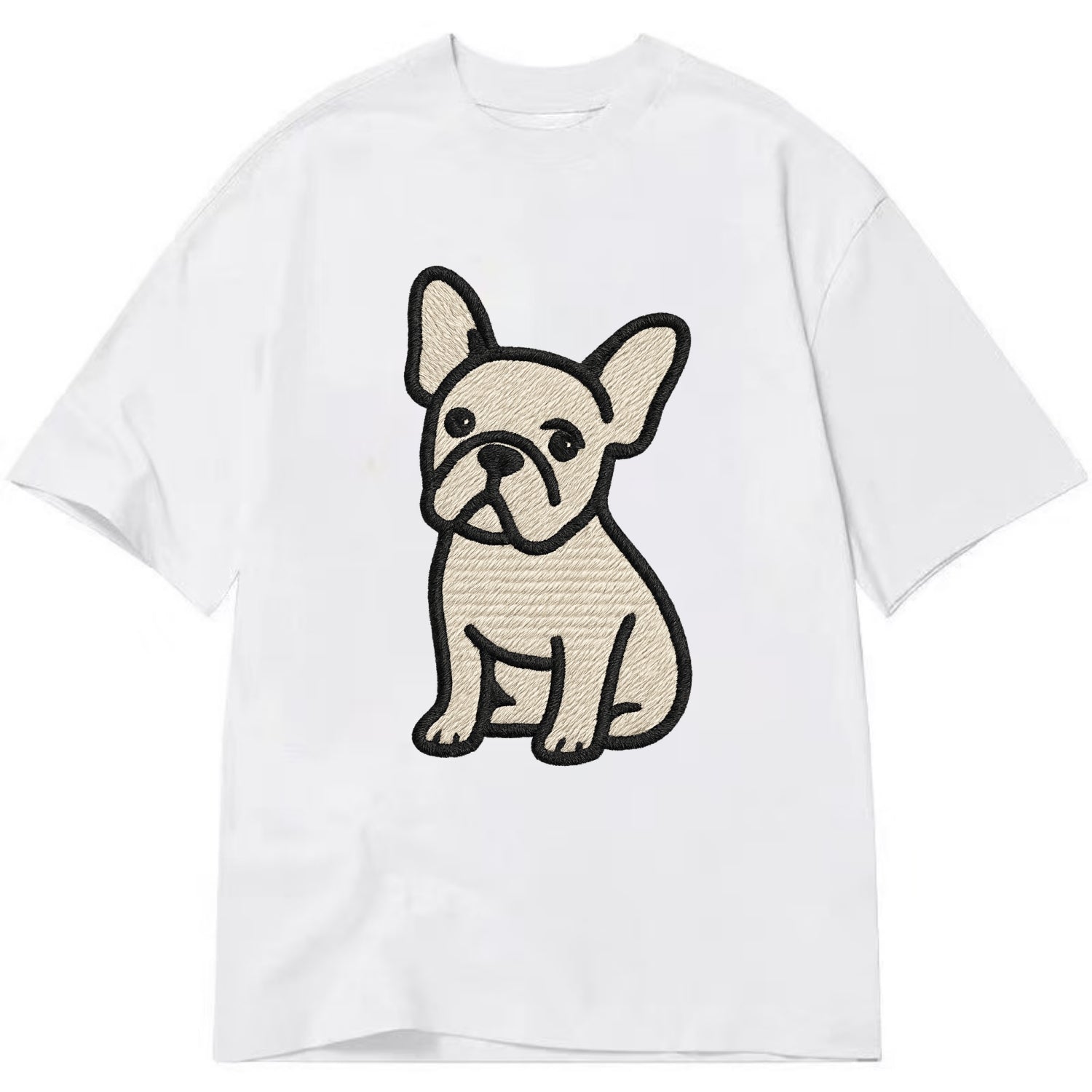 French Bulldog - Head tilt one ear up - Classic T-shirt - White