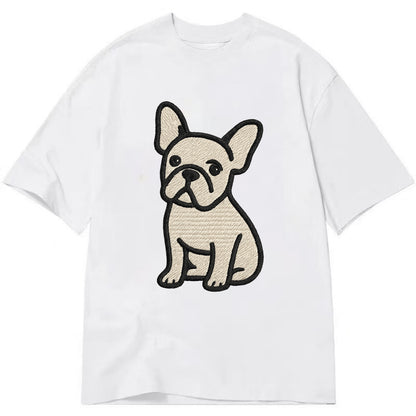 French Bulldog - Head tilt one ear up - Classic T-shirt - White