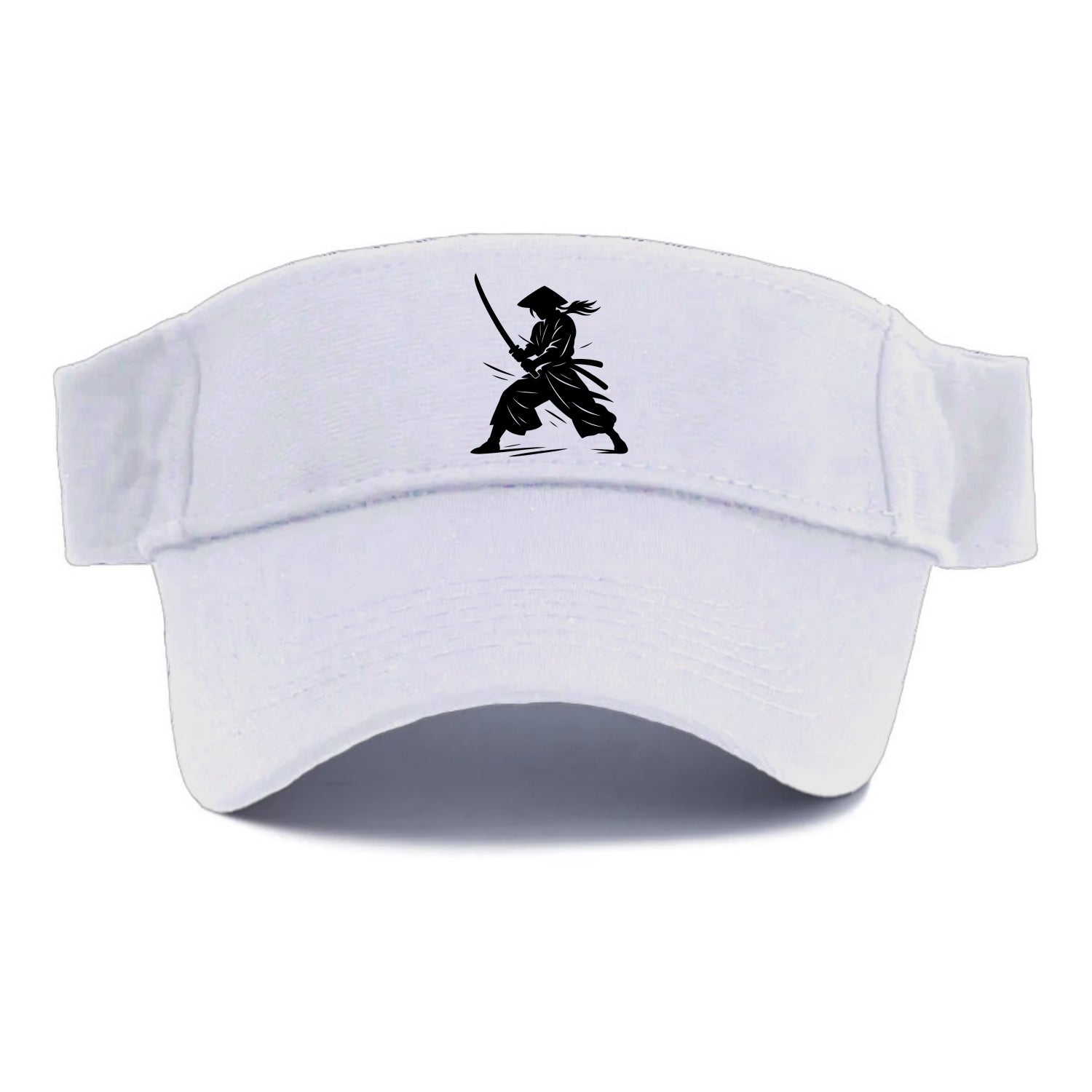 Samurai in battle-ready stance - Visor - White