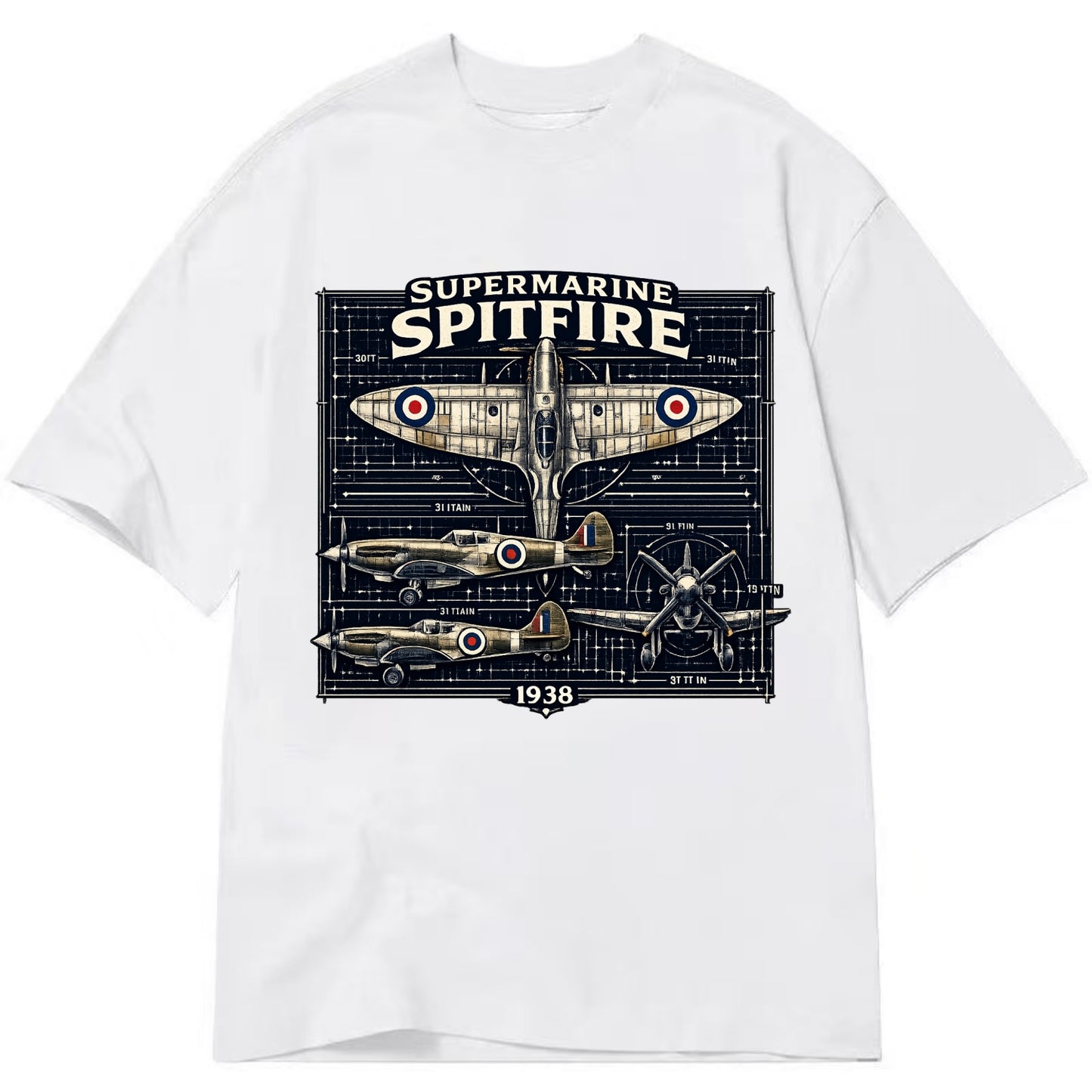 Spitfire Blueprint - Classic T-shirt - White