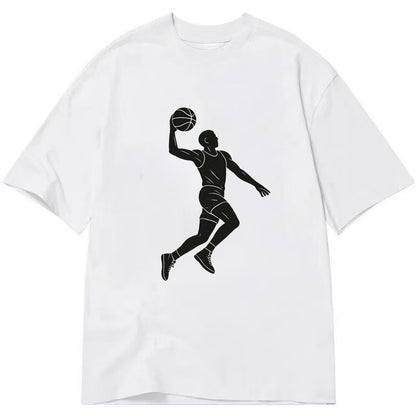 Basketball player dunking silhouette - Classic T-shirt - White