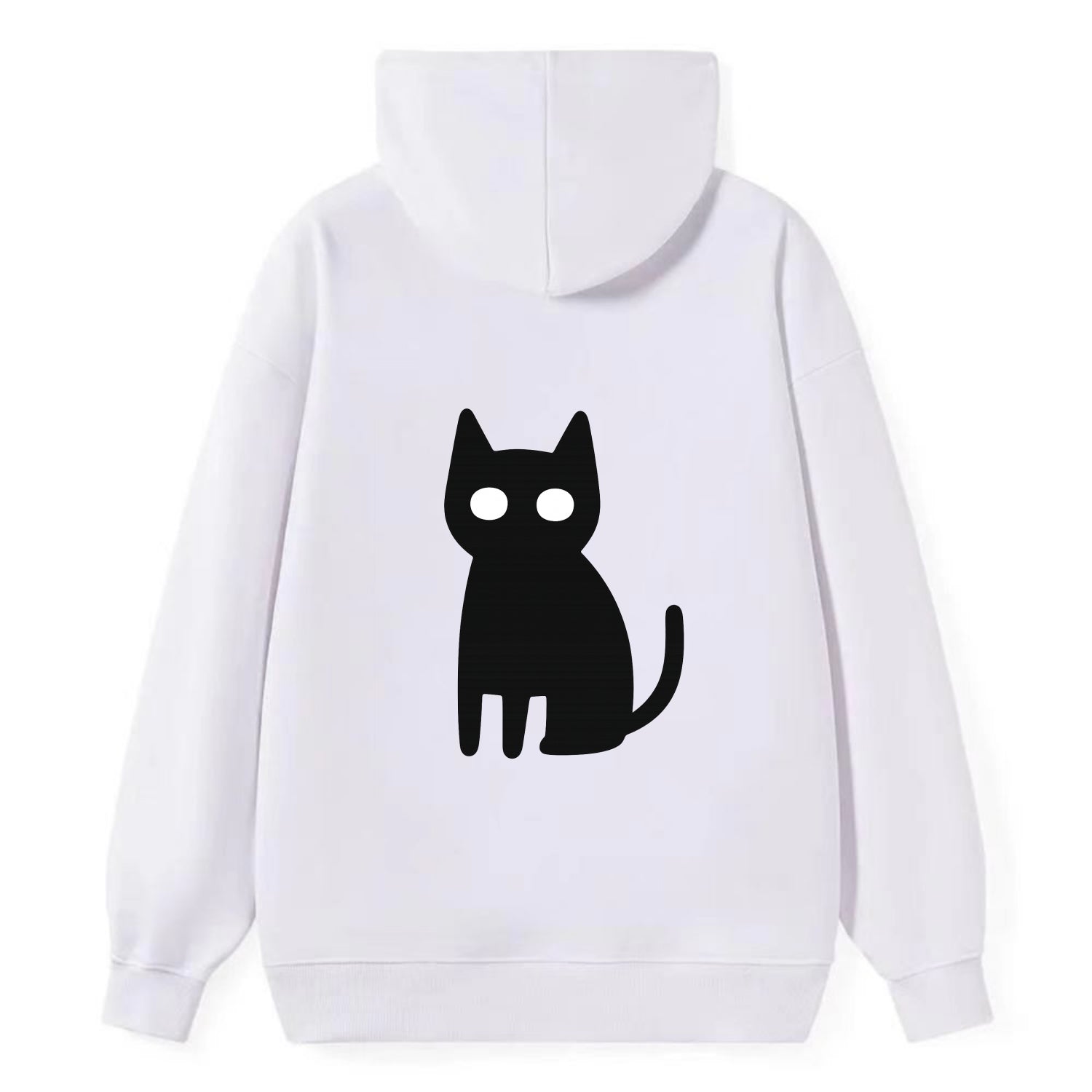 YOU MUST EMBRACE THE VOID | Black cat st - Classic Pullover Hoodie - White