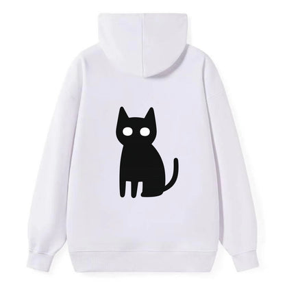 YOU MUST EMBRACE THE VOID | Black cat st - Classic Pullover Hoodie - White